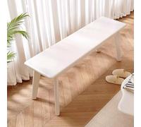 Banco estrecho de madera rústica para final de cama, banco multifuncional para cambiar zapatos con esquinas redondeadas y patas gruesas, banco de ventana de carga estable para sala de estar, pasillo
