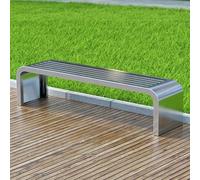 Banco Exterior de Acero Inoxidable 304 Banco Moderno sin Respaldo Asiento Parque 2-3 Plazas para Jardin Terraza Patio Balcon Entrada y Espacios Publicos(120cm (47.24in))