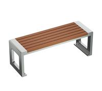 Banco Exterior Jardin Resina Patas Acero de Doble Capa Sillas de Jardín Resistentes a La Intemperie Banco de Parque 2 Plazas sin Montaje para Patio Escuelas(120cm(47.24in))