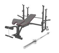 Banco Fitness Multifunción Con Barra De 180CM Regulable Elevación Pesos