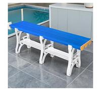 Banco impermeable junto a la piscina, taburete cambiador de plástico ABS para escuela, gimnasio, hotel, baño, color azul oscuro, 71 x 15.7 x 17.7 pulgadas (1 unidad)