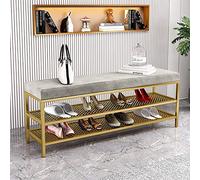 Banco industrial para zapatos con estantes de malla y almacenamiento para botas, ideal para guardar zapatos y armarios de almacenamiento para espacios pequeños en vestíbulos y pasillos