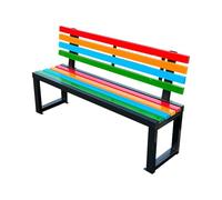 Banco Jardin, Bancos para Exterior, con Respaldo, de Colores Vivos, Fácil de Instalar, Adecuado para Patios, Jardines y Céspedes(Black,100cm/39.3in)