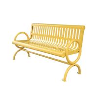 Banco Jardin Exterior Asiento de Acero Engrosado con Fondo Reforzado para un Soporte Firme, Banco de Jardin Exterior para Terraza Balcón(Yellow)