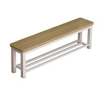 Banco Jardin Exterior Banco de Patio con Estructura de Acero y Madera Doble Capa Taburete para Zapatos Banco Madera Deal para Patios Jardines Terrazas Balcones y Entradas(B,140 * 30 * 45cm)