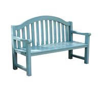 Banco Jardin Exterior, Banco Madera Exterior, con Respaldo y Reposabrazos, Asiento Ergonómico, Aspecto Elegante, Adecuado para Patios, Terrazas y Jardines(Blue)
