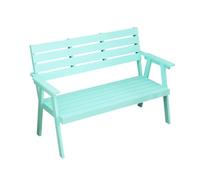 Banco Jardin Exterior, Banco Madera Rustico, con Respaldo y Reposabrazos, Gran Capacidad de Carga, Fácil Instalación, para Jardines y Porches(Green)