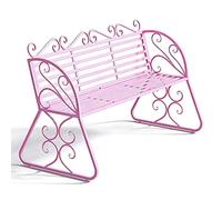 Banco Jardin Exterior Resistentes a la Intemperie Banco Terraza Exteriors con Respaldo Banco Esquinero con Tuberías Galvanizadas para Plazas Públicas, Lugares de Interés Turístico(Pinkss)