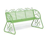 Banco Jardin Exterior Resistentes a la Intemperie Banco Terraza Exteriors con Respaldo Banco Esquinero con Tuberías Galvanizadas para Plazas Públicas, Lugares de Interés Turístico(Green)