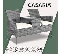 Banco jardín gris/beis 143x64x87cm 2 personas