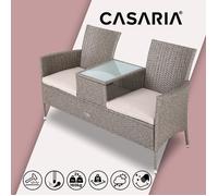 Banco jardín poliratán crema143x64x87cm 2 personas