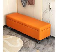 Banco largo de almacenamiento con ruedas, zapatero tapizado para dormitorio, otomano de almacenamiento para pies de cama, elegante contenedor de entrada, banco acolchado de 120 cm