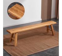Banco largo rústico de madera maciza, asiento delgado de madera para dormitorio, entrada, pie de cama, muebles que ahorran espacio para espacios pequeños, decoración elegante de interiores