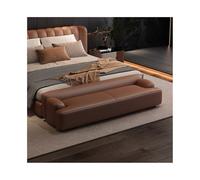 Banco ligero y lujoso para el final de la cama, taburete minimalista para dormitorio y sala de estar, otomana versátil para guardarropa y cambio de zapatos, color café, color mediano