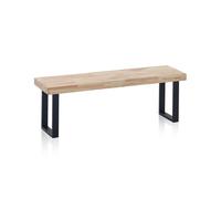 Adec Group Loft, Banco para Mesa de Comedor, Asiento Auxiliar, Acabado en Roble y Negro, Medidas: 120 cm (Largo) x 47 cm (Alto) x 34 cm (Fondo)