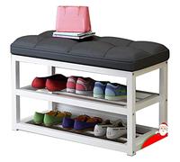Banco moderno de almacenamiento de zapatos para pasillo, banco de zapatos de entrada, marco nórdico minimalista, taburete cambiador de zapatos de porche tiene un cojín suave, estante de almacenamiento