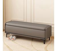 Banco moderno de entrada con cajón, vestíbulo multifuncional para zapatos y asiento de ventana, banco de sofá gris Slish (100 cm)