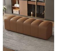 Banco moderno de entrada para interiores, banco de almacenamiento de zapatos, banco de dormitorio, elegante banco marrón para pasillo, vestuarios y hogar, 60 x 4 pulgadas, diseño que ahorra espacio