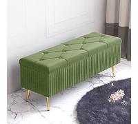 Banco moderno de terciopelo para almacenamiento de zapatos, taburete tapizado en H, elegante baúl de almacenamiento para dormitorio y sala de estar, reposapiés acolchado, elegante nización para el