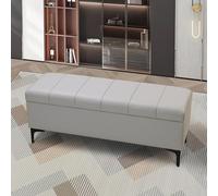 Banco moderno para dormitorio con almacenamiento, tapizado, asiento de entrada, cambiador de zapatos, elegante otomana para tienda de ropa, taburete versátil para decoración del hogar.