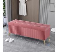 Banco moderno tapizado de terciopelo para el final de la cama, estilo retro, para entrada, almacenamiento de zapatos, elegante asiento de pasillo, marco de madera, perfecto para dormitorio y sala de