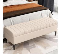 Banco multifuncional con tapa suave, parte superior de madera maciza, ideal para sala de estar, pasillo y dormitorio, reposapiés Slish y asiento solut