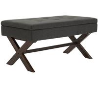 Banco namaro tapizado en tela con almacenamiento gris oscuro 57x98x51 cm