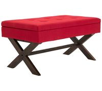 Banco namaro tapizado en tela con almacenamiento rojo 57x98x51 cm