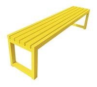 Banco negro resistente a la intemperie para exteriores, marco pequeño de tubo de acero para patio, asiento de jardín versátil para patio, césped, entrada y terraza, disponible en 6 colores (amarillo