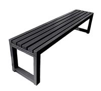 Banco negro resistente a la intemperie para exteriores, pequeño asiento de jardín con marco de tubo de acero para decoración de patio, césped, entrada, terraza, 6 opciones de color (tamaño de 1 m)