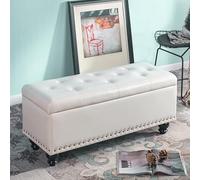 Banco otomano acolchado de piel sintética para pasillo, ventana, almacenamiento adicional y comodidad, elegante reposapiés, decoración del hogar, pieza multifuncional