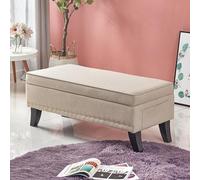 Banco otomano de almacenamiento, banco versátil para zapatos y reposapiés para sala de estar, dormitorio y entrada, elegante baúl de almacenamiento (80 x 45 x 40 cm)