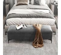 Banco otomano de almacenamiento, baúl de almacenamiento tapizado de terciopelo para dormitorio, solución de almacenamiento al final de la cama, muebles para el hogar de primera calidad