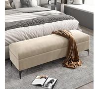Banco otomano de almacenamiento, baúl de almacenamiento tapizado de terciopelo para dormitorio, solución de almacenamiento al final de la cama, muebles para el hogar de primera calidad