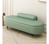 Banco otomano de almacenamiento con almohada lumbar, reposapiés de piel sintética, elegante banco de sala de estar, taburete versátil para zapatos de entrada
