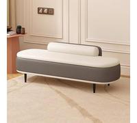 Banco otomano de almacenamiento con asiento, moderna caja de almacenamiento para entrada, taburete reposapiés de piel sintética con almohada lumbar