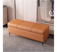 Banco otomano de almacenamiento con parte superior elevadora, baúl de almacenamiento de piel sintética, reposapiés tapizado rectangular para dormitorio, sala de estar, entrada
