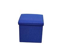 Banco otomano de almacenamiento de 38 x 38 x 38 cm, reposapiés pequeño con tapa extraíble, puf de tela de lino para sala de estar, dormitorio, oficina, portátil y elegante, para sofá o escritorio,