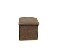 Banco otomano de almacenamiento de 48 x 30 x 30 cm, reposapiés pequeño para sala de estar, portátil y elegante, puf de tela de lino con tapa extraíble, perfecto para dormitorio, sofá, escritorio,