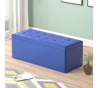 Banco Otomano De Almacenamiento De 55,1" con Tapa Abatible, Banco Tapizado para El Pie De La Cama, Banco Zapatero para La Entrada con Almacenamiento B 23.6D x 17.7W x 17.7H