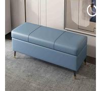 Banco otomano de almacenamiento de cuero, reposapiés rectangular con espacio de almacenamiento para sala de estar, dormitorio y entrada, pieza versátil de decoración del hogar