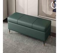 Banco otomano de almacenamiento de cuero, reposapiés rectangular con espacio de almacenamiento para sala de estar, dormitorio y entrada, pieza versátil de decoración del hogar