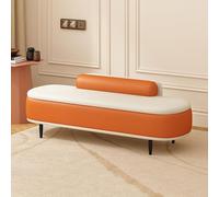 Banco Otomano De Almacenamiento De Cuero Resistente A Los Arañazos con Respaldo Y Almohada Lumbar, Banco De Pie De Cama De 120 Cm con Almacenamiento Oculto, B 47.2D x 17.7W x 17.7H