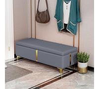 Banco otomano de almacenamiento de piel sintética, banco de entrada tapizado extra largo con gran espacio de almacenamiento, ideal para sala de estar, dormitorio y organización de entrada