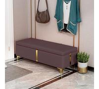Banco otomano de almacenamiento de piel sintética, banco de entrada tapizado extra largo con gran espacio de almacenamiento, ideal para sala de estar, dormitorio y organización de entrada
