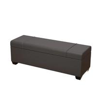 Banco otomano de almacenamiento de piel sintética extra largo e impermeable - Asiento versátil para cambio de zapatos con tapa con bisagras para dormitorio y sala de estar - Tamaños: 23.6 a 63