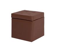 Banco otomano de almacenamiento de piel sintética para sala de estar, dormitorio, puerta delantera, cubo cuadrado marrón, asiento de caja de juguetes con tapa abatible y cambiador de zapatos, ahorro