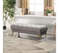 Banco otomano de almacenamiento de terciopelo con reposapiés, banco tapizado para entrada, dormitorio, puf cuadrado con compartimento oculto, muebles elegantes para el hogar (color: )