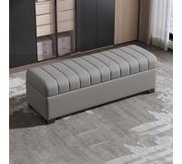 Banco otomano de almacenamiento para dormitorio y entrada, taburete tapizado de madera con compartimento oculto, diseño versátil para decoración del hogar (altura: 120 cm)