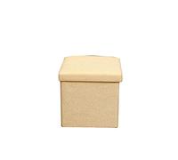 Banco otomano de almacenamiento para sala de estar, 48 x 30 x 30 cm, taburete de lino con tapa extraíble, reposapiés portátil compacto para sofá, oficina, dormitorio y uso apto para mascotas